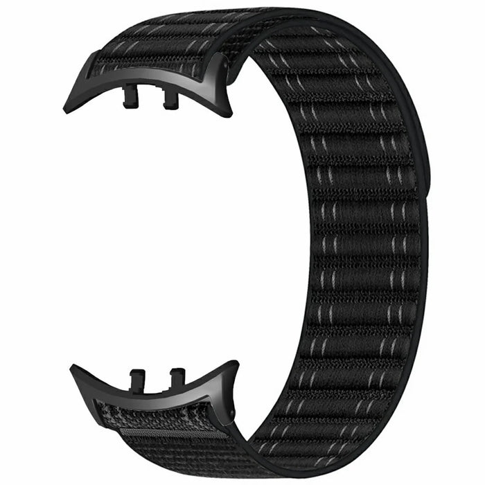 For vivo Watch 5  /  iQOO Watch 5 Watch Band Wave Pattern Nylon Strap with Black Connectors - Black - 3