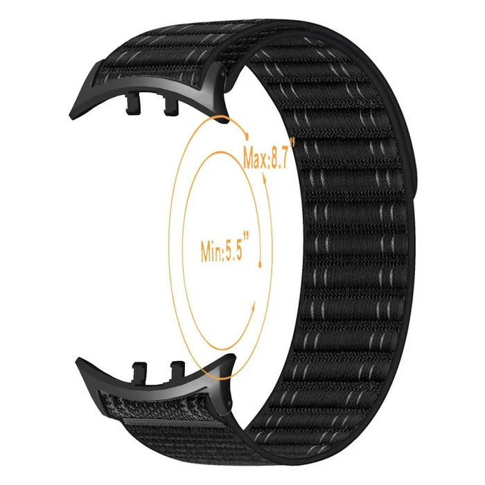 For vivo Watch 5  /  iQOO Watch 5 Watch Band Wave Pattern Nylon Strap with Black Connectors - Black - 5
