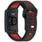 For Huami Amazfit Helio Strap Dual Color Soft Silicone Watch Strap Adjustable Wristband - Black+Red - 2