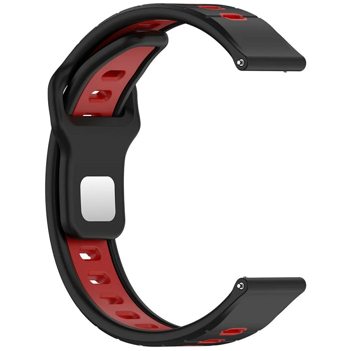 For Huami Amazfit Helio Strap Dual Color Soft Silicone Watch Strap Adjustable Wristband - Black+Red - 4