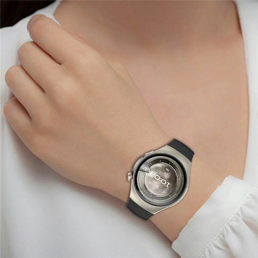 For Huawei Watch 5 46mm Striped Silicone Adjustable Watch Band Solid Color Soft Wristband - Light Purple - 6