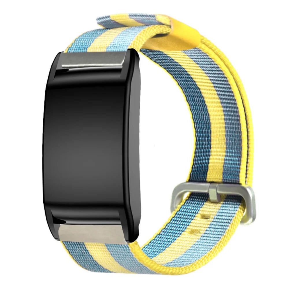 Striped Wristband for WHOOP 5.0 LIFE MG / 5.0 Peak / 5.0 One / 5.0 / 4.0 Fitness Tracker Nylon Replacement Strap - Yellow / Blue - 2