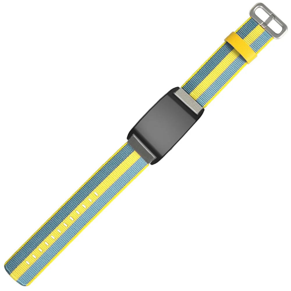 Striped Wristband for WHOOP 5.0 LIFE MG / 5.0 Peak / 5.0 One / 5.0 / 4.0 Fitness Tracker Nylon Replacement Strap - Yellow / Blue - 3