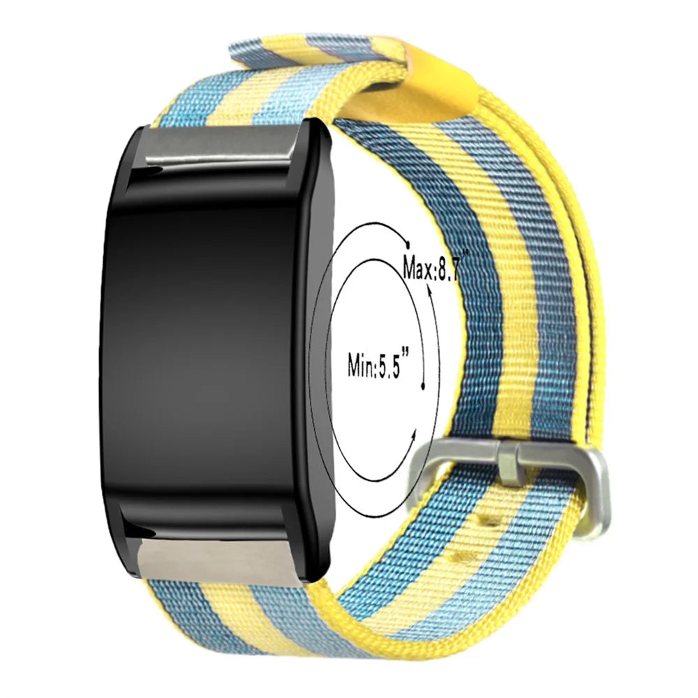 Striped Wristband for WHOOP 5.0 LIFE MG / 5.0 Peak / 5.0 One / 5.0 / 4.0 Fitness Tracker Nylon Replacement Strap - Yellow / Blue - 4