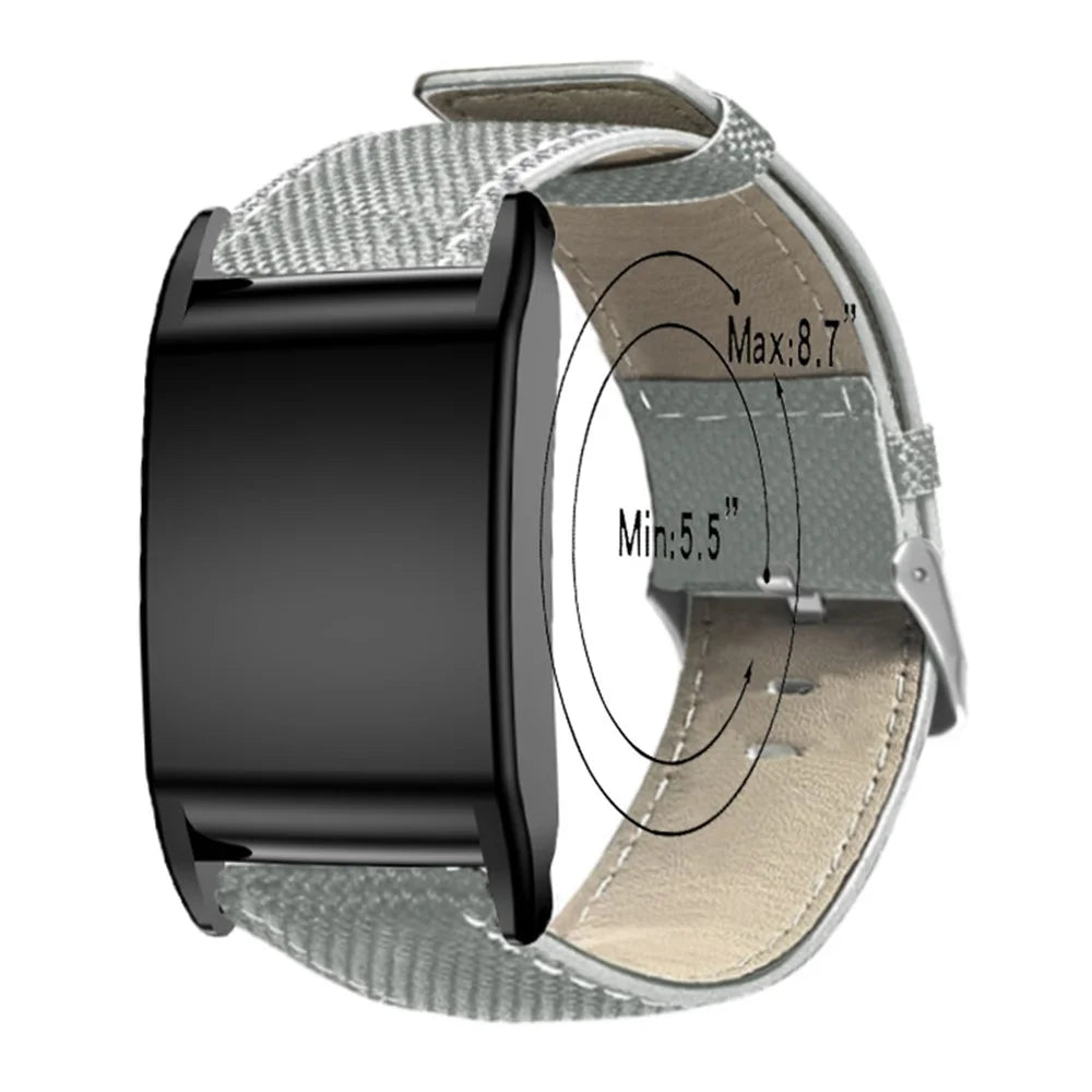 Watch Band for WHOOP 5.0 LIFE MG / 5.0 Peak / 5.0 One / 5.0 / 4.0 Canvas + Leather Replacement Strap - Grey - 4