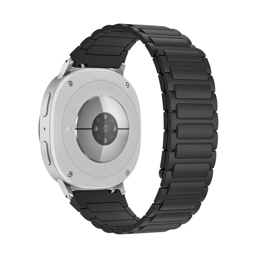Silicone Strap for Samsung Galaxy Watch8 44mm / 40mm / Watch8 Classic 46mm Magnetic Watch Band - Black - 1