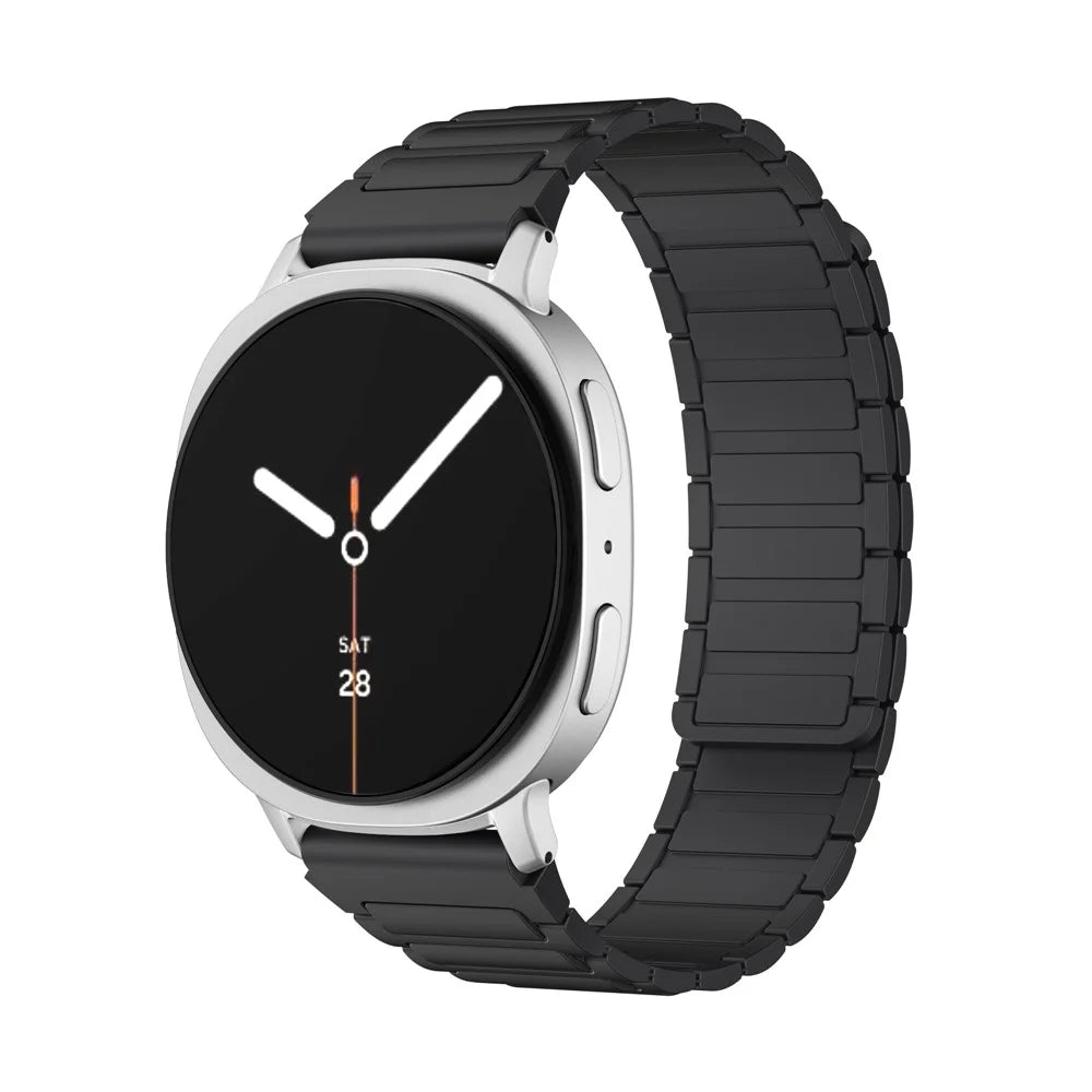 Silicone Strap for Samsung Galaxy Watch8 44mm / 40mm / Watch8 Classic 46mm Magnetic Watch Band - Black - 2