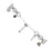 For GarminMove 3 / Vivomove 3 Silver Watch Band Adjustable Single Chain Style Metal Alloy Strap - 2