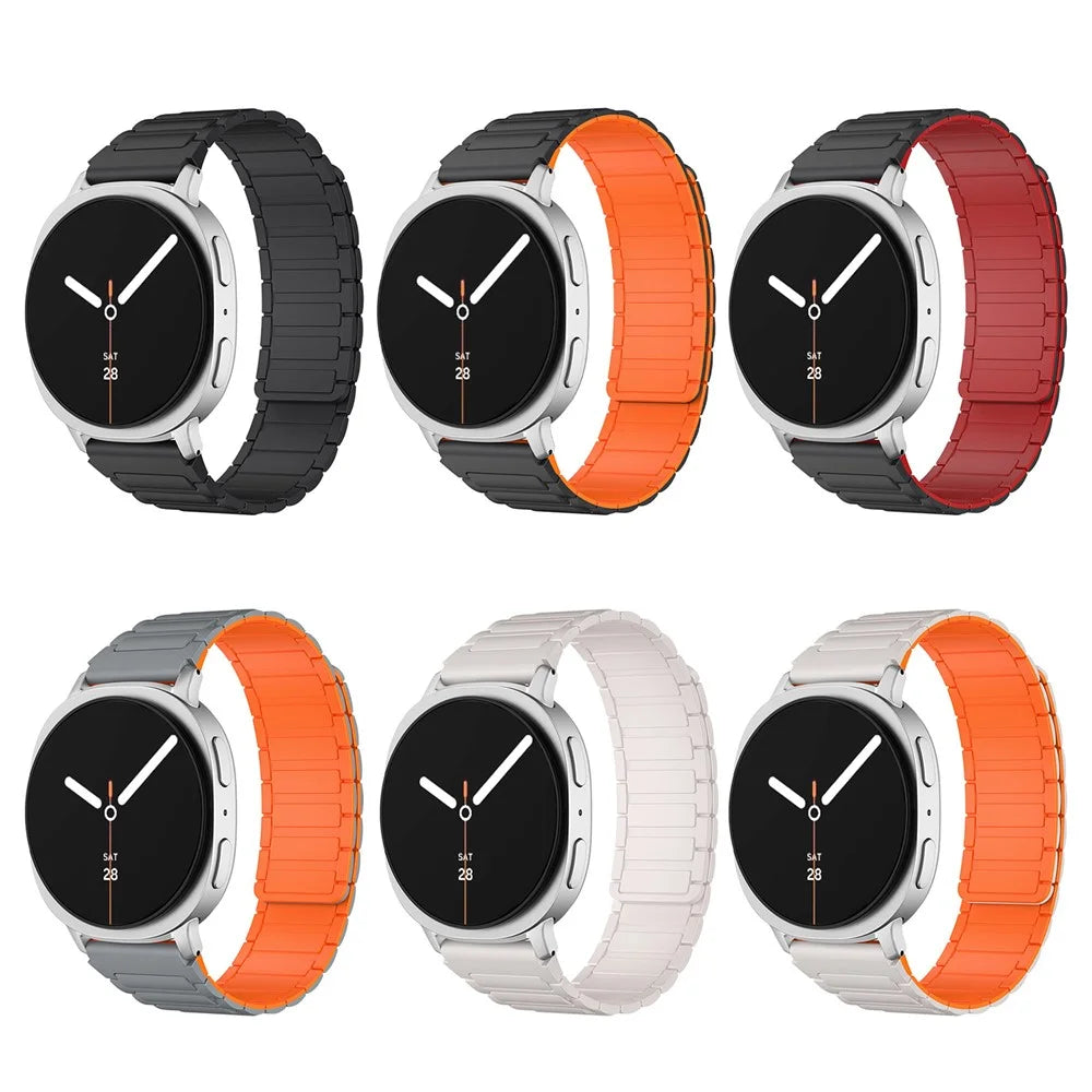 Silicone Strap for Samsung Galaxy Watch8 Classic 46mm / Watch8 44mm / 40mm Magnetic Sport Band - Black - 4