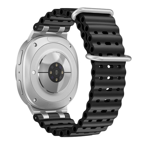 Breathable Watch Strap for Samsung Galaxy Watch8 Classic 46mm / Watch8 44mm / 40mm Silicone Band - Black - 1