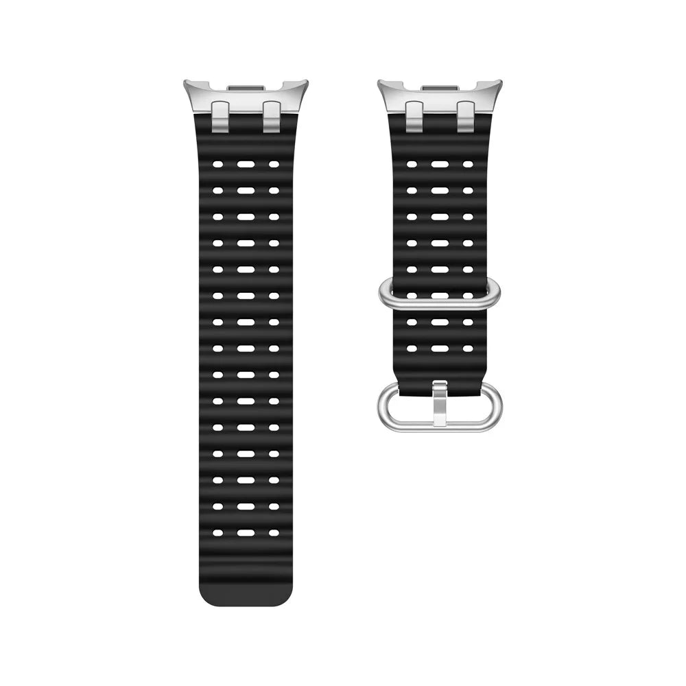 Breathable Watch Strap for Samsung Galaxy Watch8 Classic 46mm / Watch8 44mm / 40mm Silicone Band - Black - 2