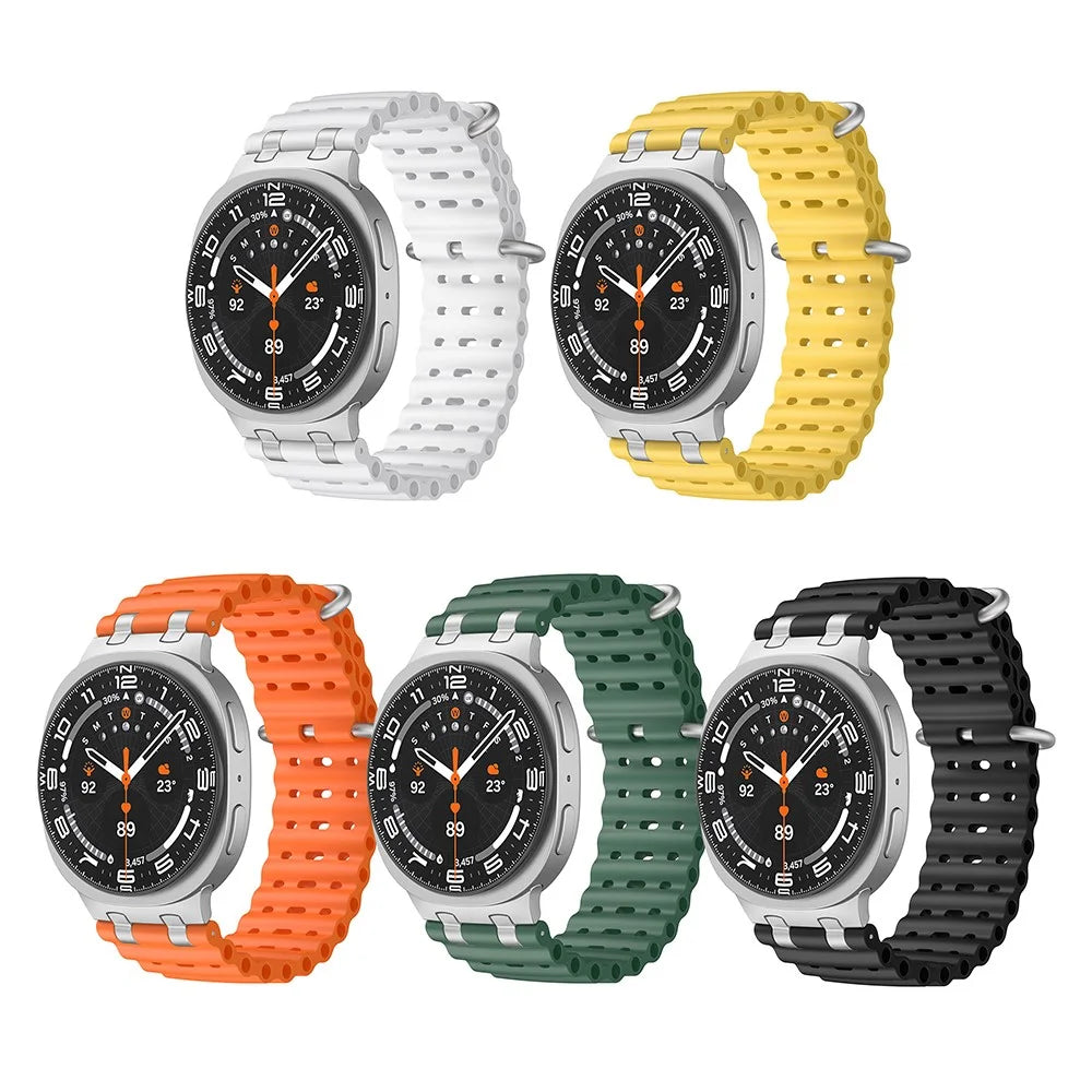 Breathable Watch Strap for Samsung Galaxy Watch8 Classic 46mm / Watch8 44mm / 40mm Silicone Band - Black - 4