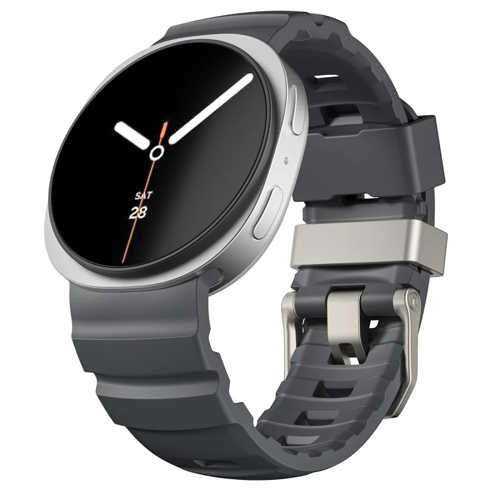 Watch Band for Samsung Galaxy Watch8 Classic 46mm  /  Watch8 44mm  /  40mm Adjustable Silicone Replacement Sports Strap - Black - 3