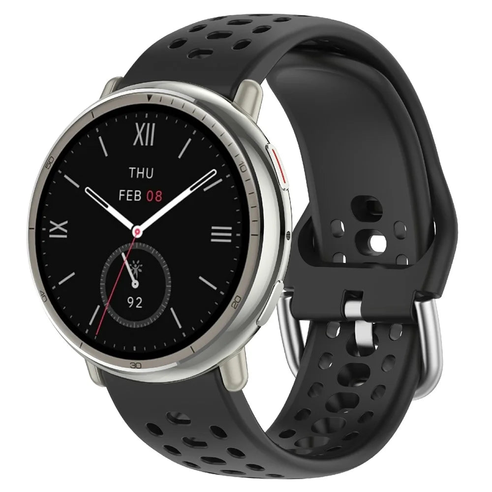 For Huami Amazfit Active 2 Square A2434 Replacement Watch Band 20mm Width Silicone Strap - Black - 2