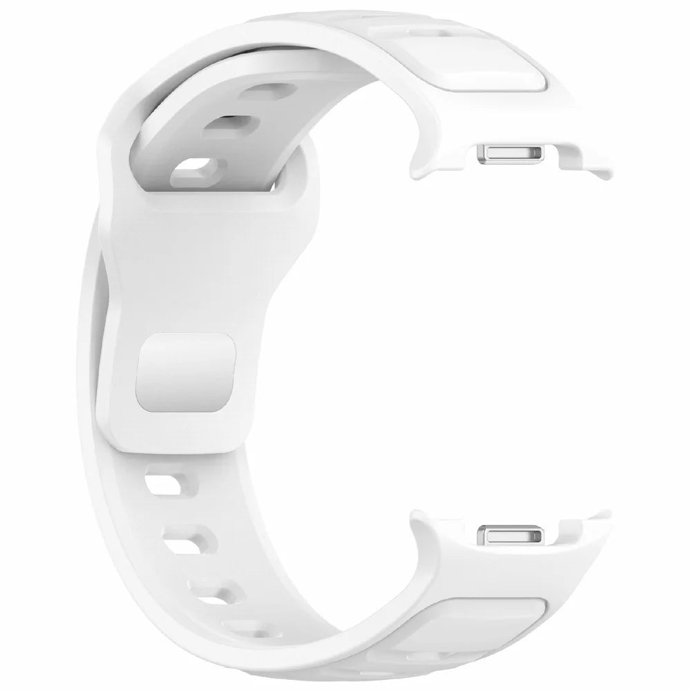 Silicone Watch Band For Samsung Galaxy Watch8 40mm 44mm / Watch8 Classic 46mm , Waterproof Soft Strap with Stainless Steel Buckle - White - 4