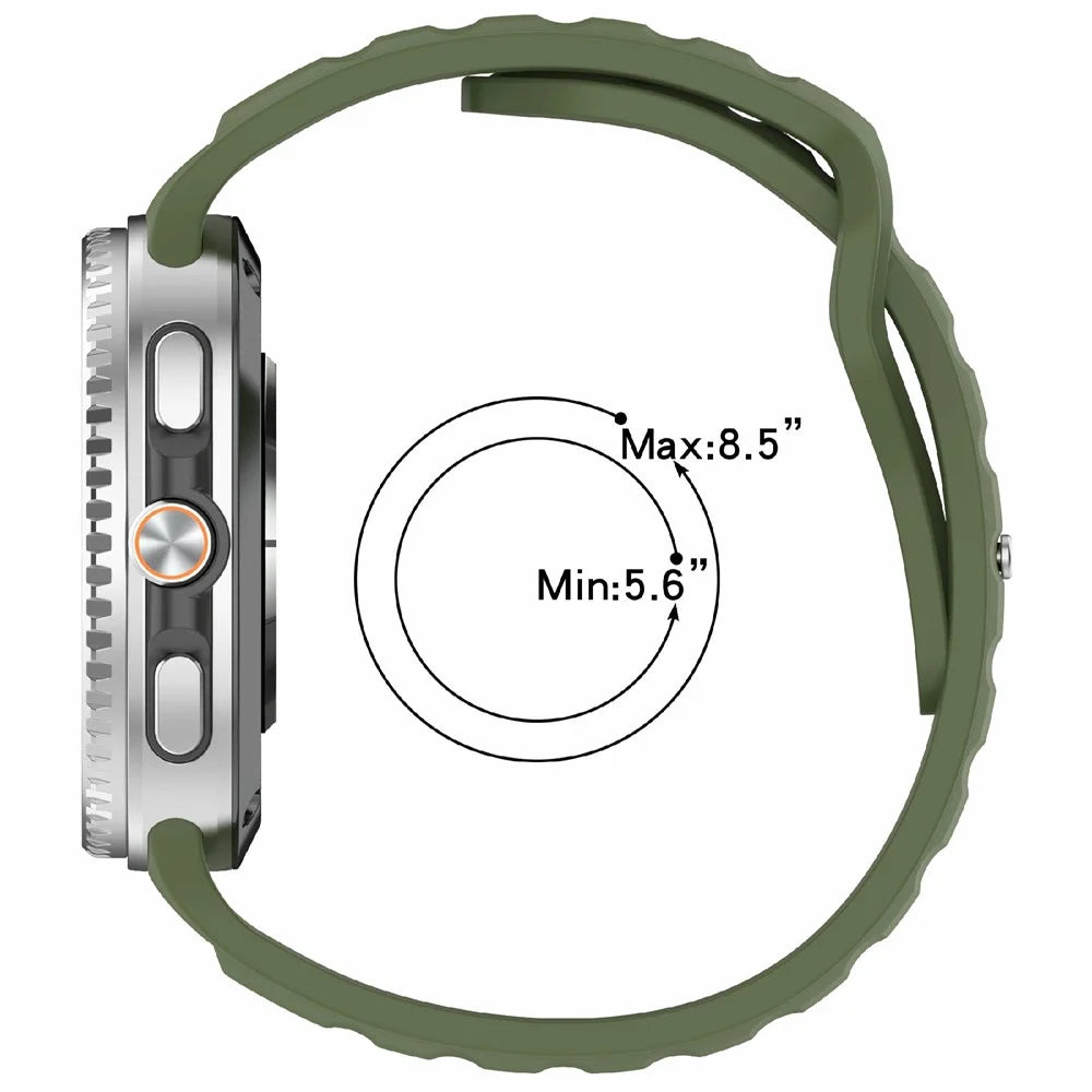 Silicone Watch Band For Samsung Galaxy Watch8 40mm 44mm / Watch8 Classic 46mm , Waterproof Soft Strap with Stainless Steel Buckle - White - 5