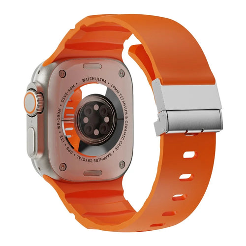 Watch Band For Apple Watch Ultra 3 2 1 49mm / Series 11 10 46mm / 9 8 7 45mm / SE3 SE2 SE 6 5 4 44mm / 3 2 1 42mm Magnetic Silicone Strap - Orange - 1