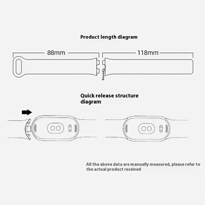 Watch Band For Xiaomi Smart Band 10  /  9  /  8 Stitching Line Wavy Pattern Silicone Wrist Strap - White - 6