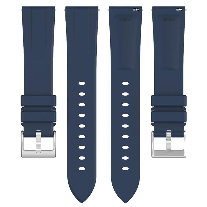 For Samsung Galaxy Watch7 44mm  /  40mm Watch Band 20mm Steel Buckle Solid Color Silicone Strap - Navy Blue - 5