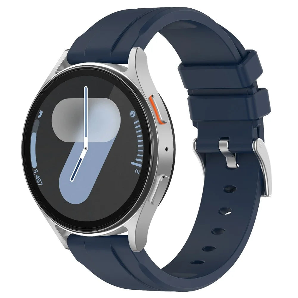 For Huawei Watch GT 5 46mm Watch Band 22mm Steel Buckle Solid Color Silicone Strap - Navy Blue - 2