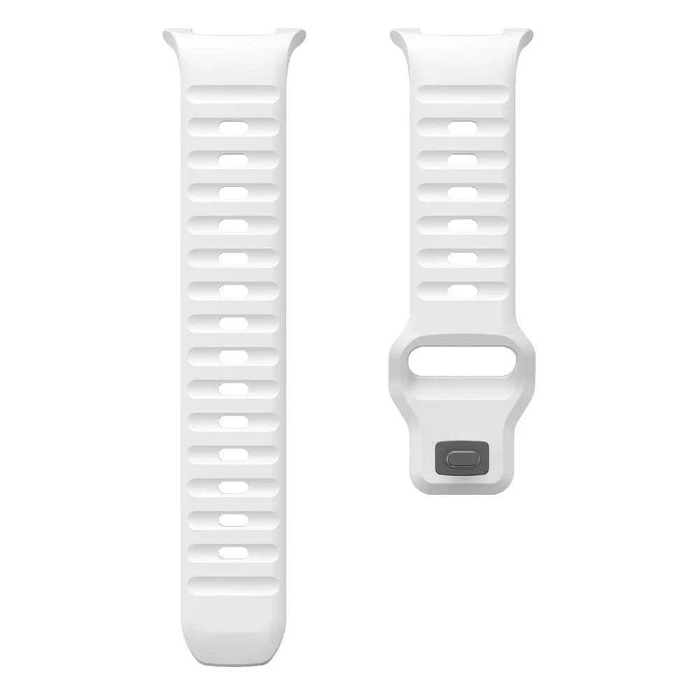 Silicone Watch Band For Samsung Galaxy Watch8 44mm  /  40mm  /  Watch8 Classic 46mm Wave Reverse Buckle Wrist Strap - White - 5