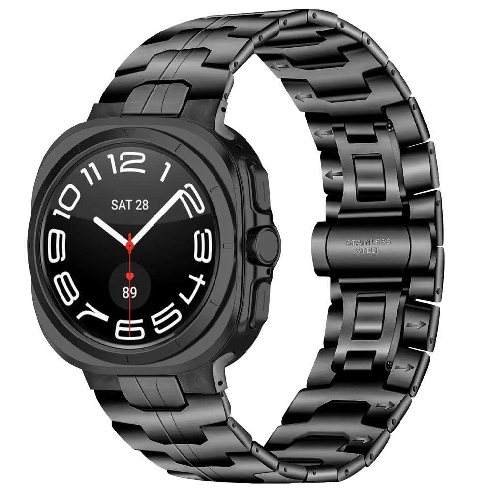 Electroplate Color Strap for Samsung Galaxy Watch8 44mm / 40mm / 8 Classic 46mm Metal Watch Band with Butterfly Clasp - Black - 2
