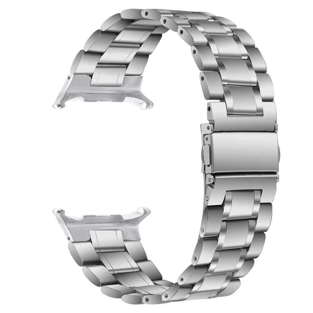 Silver Strap for Samsung Galaxy Watch8 44mm / 40mm / 8 Classic 46mm Stainless Steel Five-Link Integrated Watch Band with Butterfly Clasp - 1