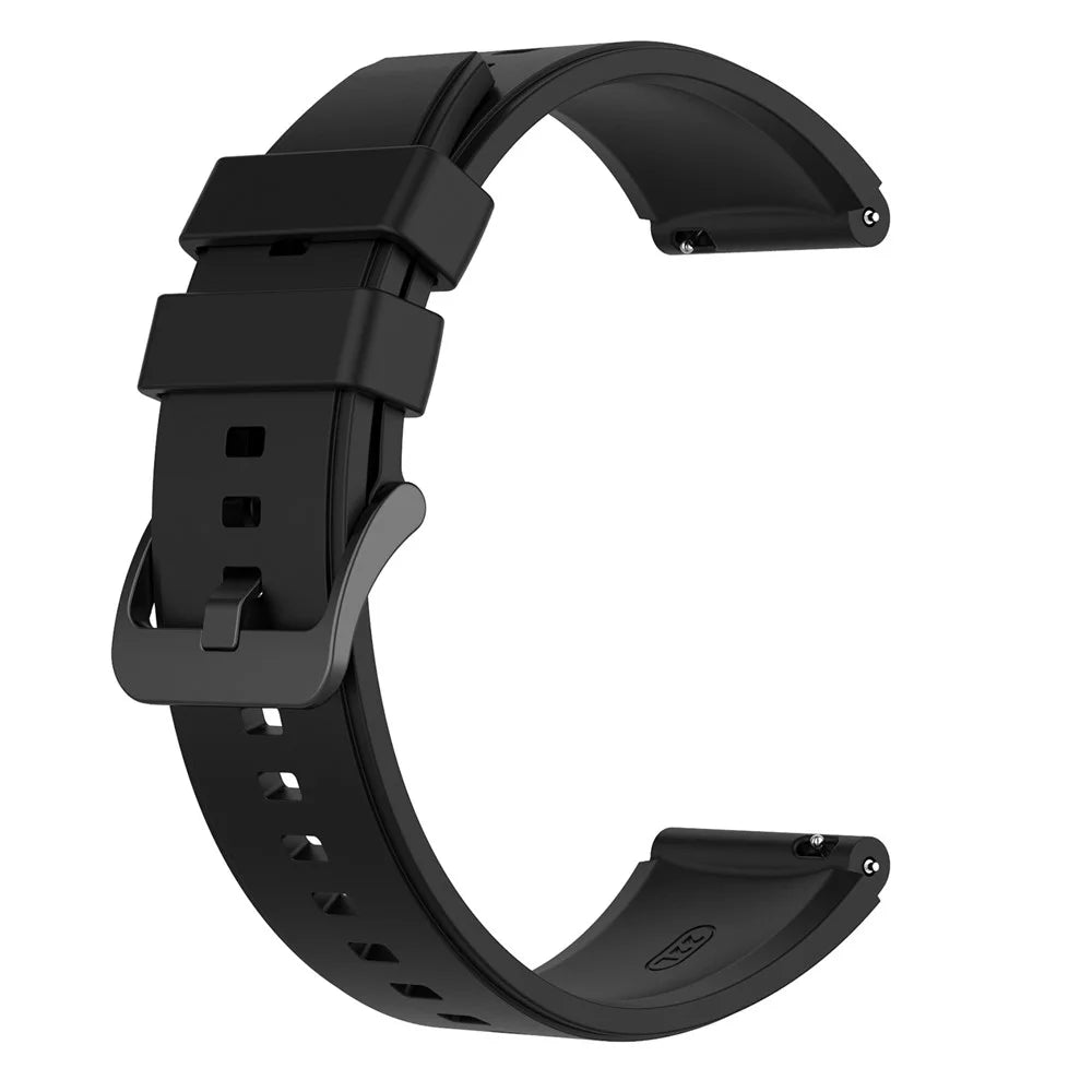 22mm Plain Silicone Watch Band Strap Replacement for Huawei Watch 3/Watch 3 Pro - Black - 1