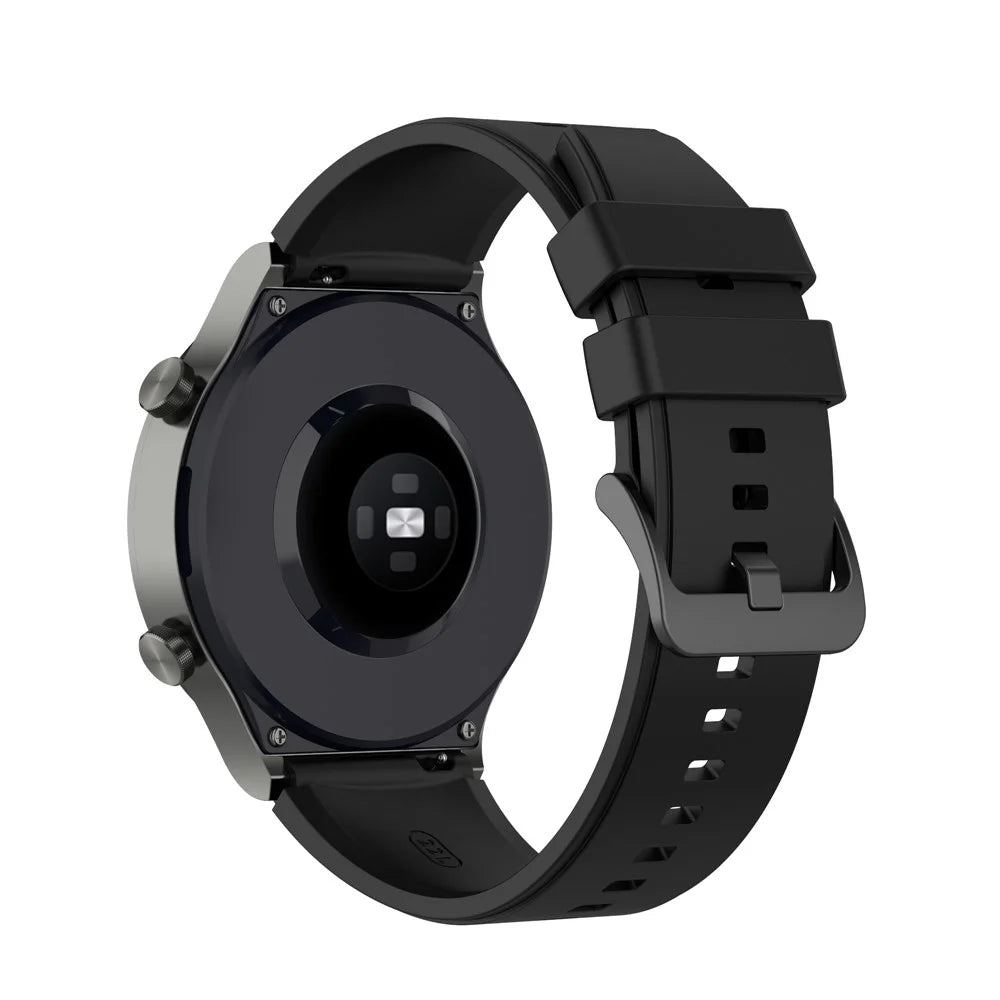 22mm Plain Silicone Watch Band Strap Replacement for Huawei Watch 3/Watch 3 Pro - Black - 3