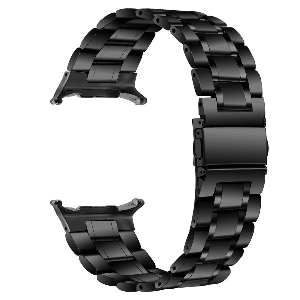 Colored Strap for Samsung Galaxy Watch8 44mm / 40mm / 8 Classic 46mm Metal Five-Link Watch Band with Butterfly Clasp - Black - 1