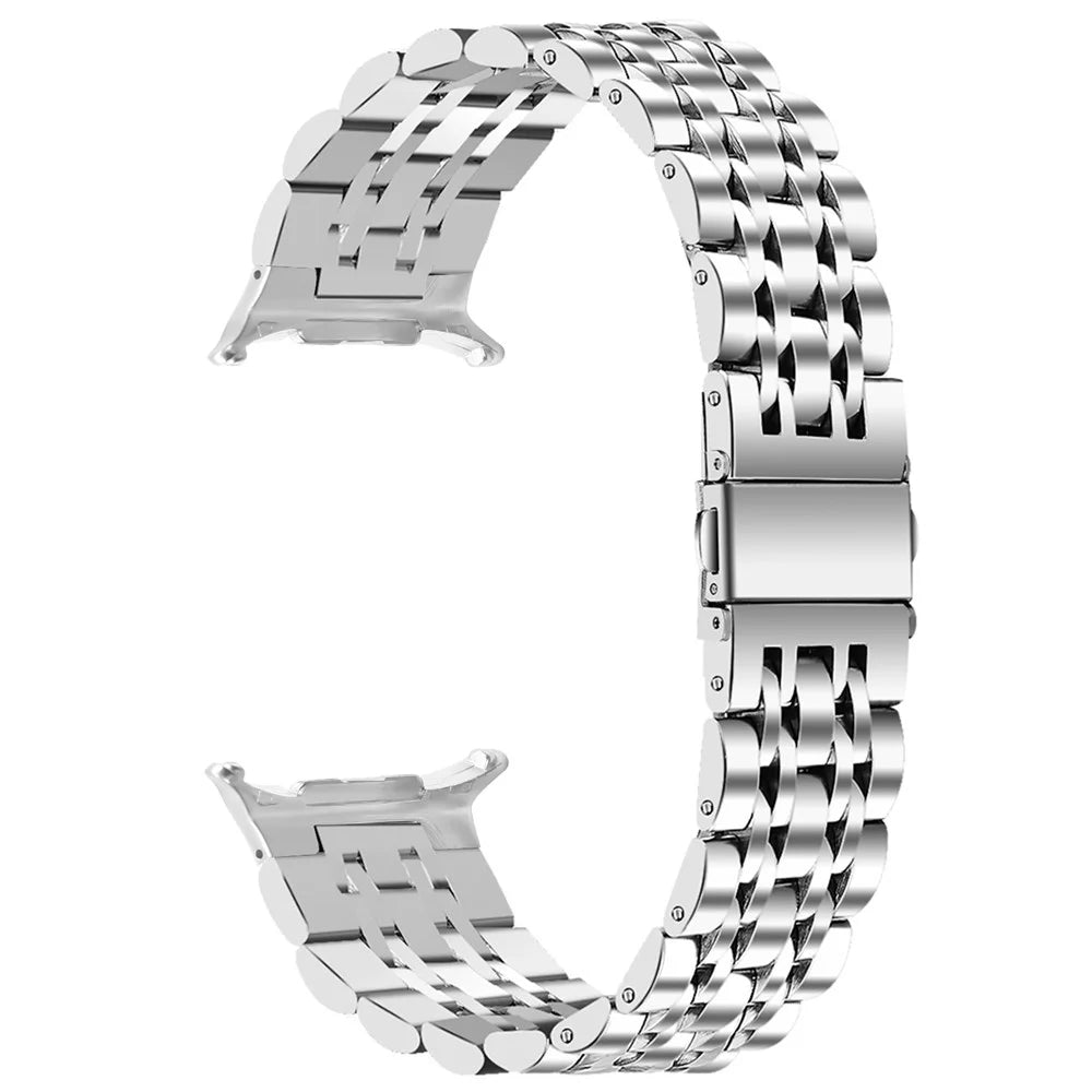 Silver Slim Strap for Samsung Galaxy Watch8 44mm / 40mm / 8 Classic 46mm Stainless Steel Seven-Link Watch Band - 1