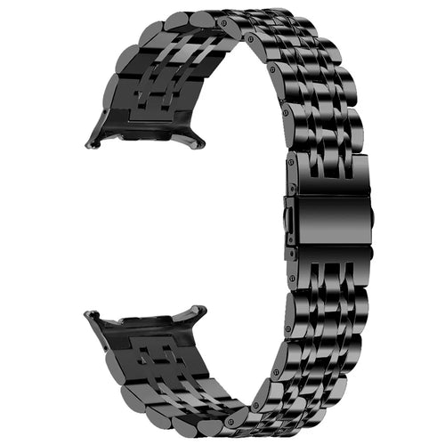 Colored Slim Strap for Samsung Galaxy Watch8 44mm / 40mm / 8 Classic 46mm Stainless Steel Seven-Link Watch Band - Black - 1