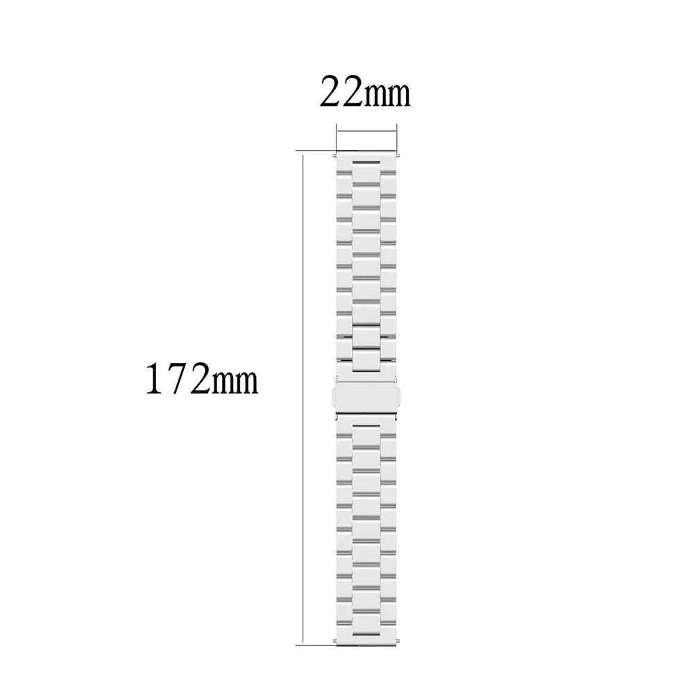 Three Beads Stainless Steel Watch Strap Replacement Band 22mm for Huawei Watch 3/Watch 3 Pro - Black - 7