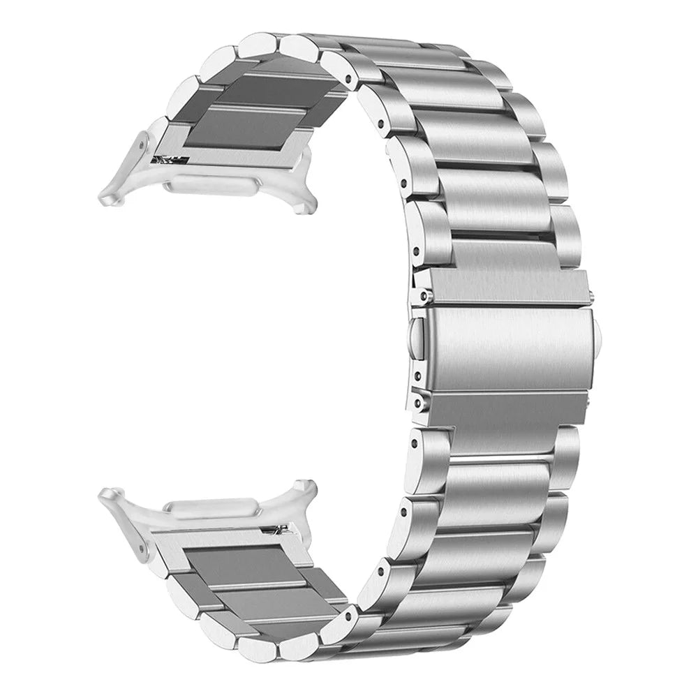For Samsung Galaxy Watch Ultra2 47mm / Watch Ultra (2025) 47mm / Watch Ultra 47mm Band 3-Bead Stainless Steel Watch Strap - Silver - 1