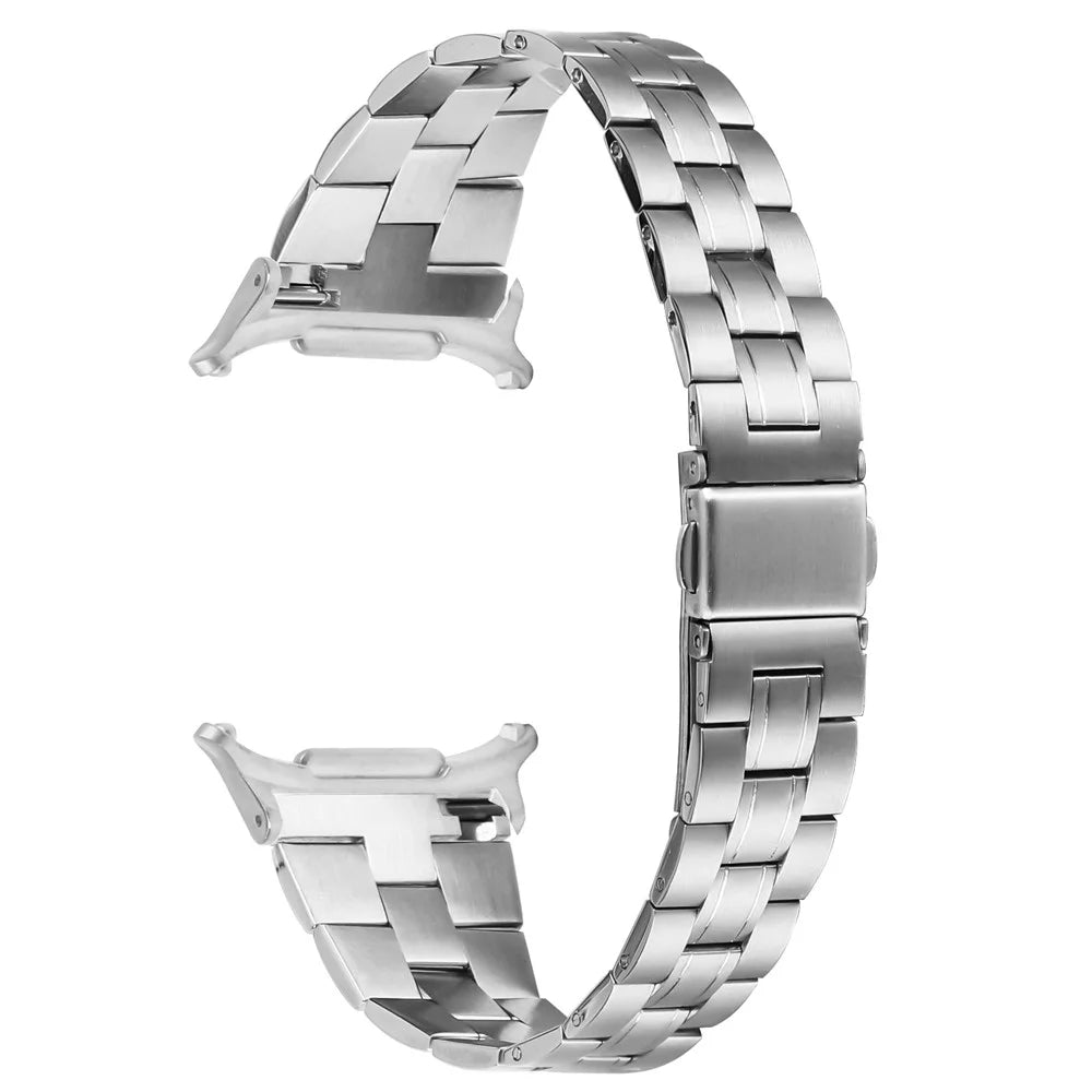 For Samsung Galaxy Watch Ultra2 47mm / Watch Ultra (2025) 47mm / Watch Ultra 47mm Band 3-Bead Silver Stainless Steel Watch Strap - 1