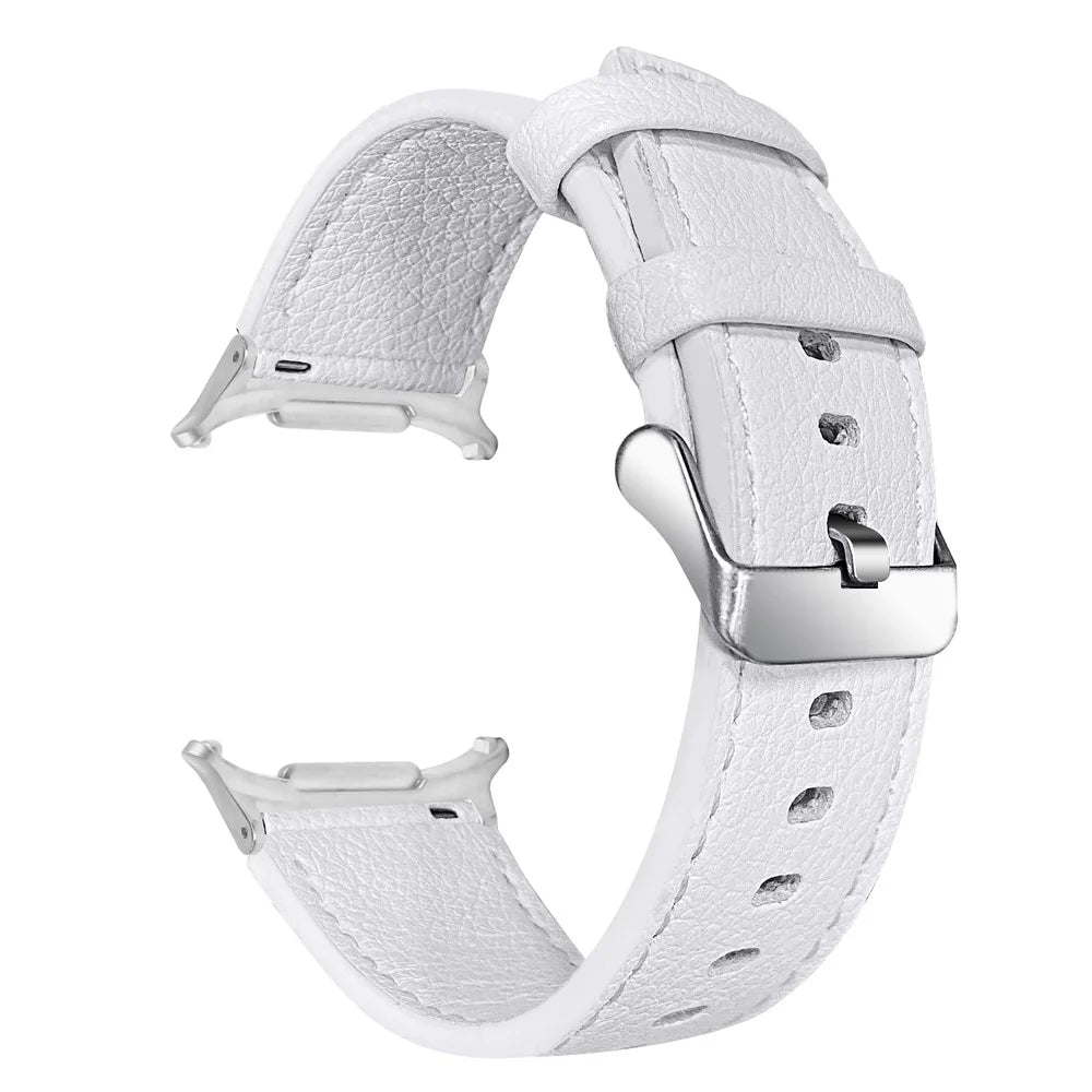 For Samsung Galaxy Watch Ultra2 47mm / Watch Ultra (2025) 47mm / Watch Ultra 47mm Band Genuine Cow Leather Adjustable Wrist Strap - White - 1