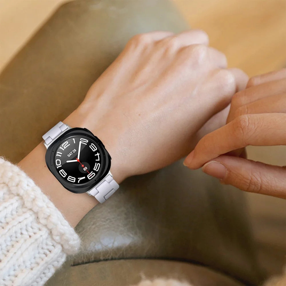 For Samsung Galaxy Watch Ultra2 47mm / Watch Ultra (2025) 47mm / Watch Ultra 47mm Watch Strap Acrylic Resin Waterproof Wrist Band - White - 5