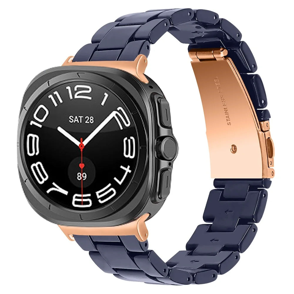 For Samsung Galaxy Watch Ultra2 47mm / Watch Ultra (2025) 47mm / Watch Ultra 47mm Band Acrylic Resin Adjustable Wrist Strap - Midnight Blue - 2