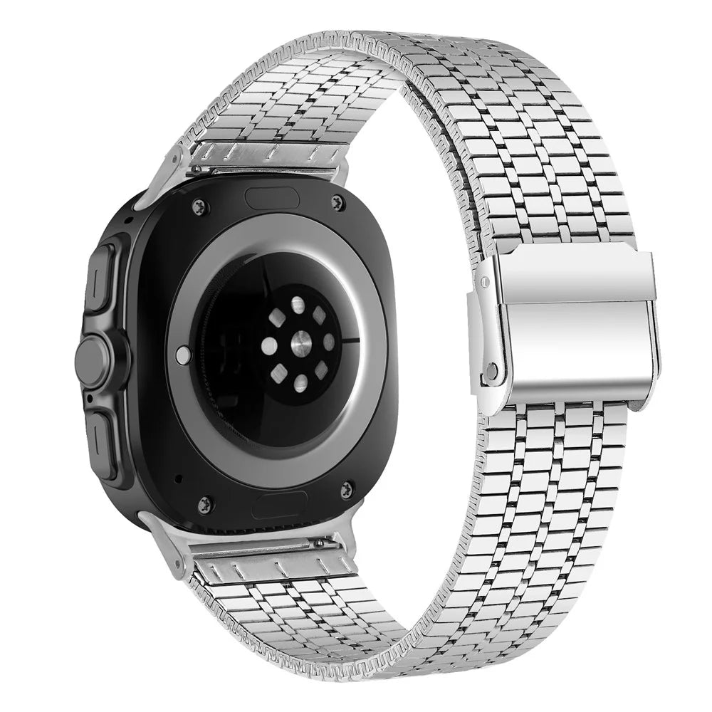 For Samsung Galaxy Watch Ultra2 47mm / Watch Ultra (2025) 47mm / Watch Ultra 47mm Band Silver Stainless Steel 7-Beads Watch Strap - 1