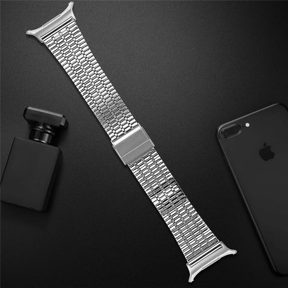 For Samsung Galaxy Watch Ultra2 47mm / Watch Ultra (2025) 47mm / Watch Ultra 47mm Band Silver Stainless Steel 7-Beads Watch Strap - 4