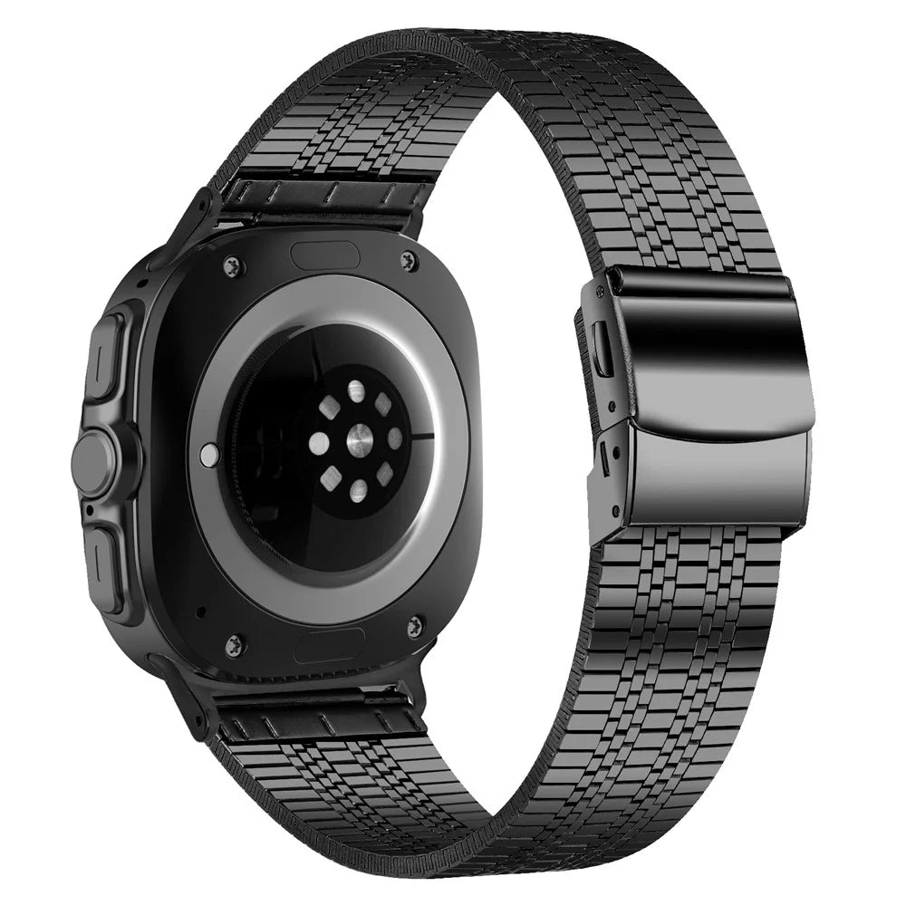 For Samsung Galaxy Watch Ultra2 47mm / Watch Ultra (2025) 47mm / Watch Ultra 47mm Band 5-Bead Black Stainless Steel Watch Strap - 1