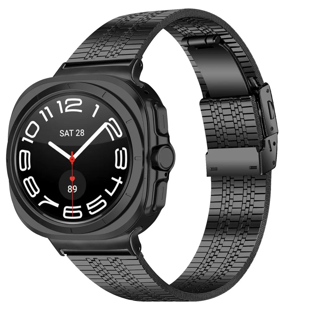 For Samsung Galaxy Watch Ultra2 47mm / Watch Ultra (2025) 47mm / Watch Ultra 47mm Band 5-Bead Black Stainless Steel Watch Strap - 2