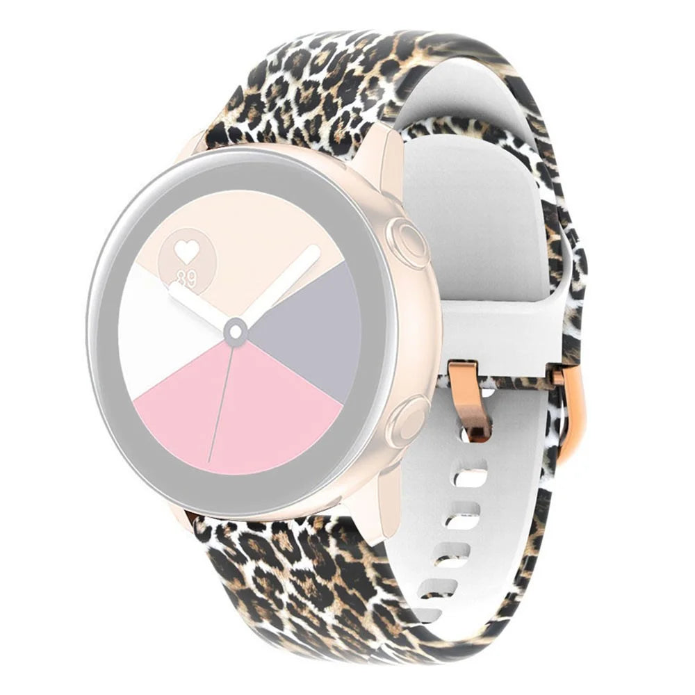Universal 22mm Patterned Silicone Watch Band Strap for Huawei Watch 3 / 3 Pro / Samsung Amazfit Watch Etc - Leopard - 1