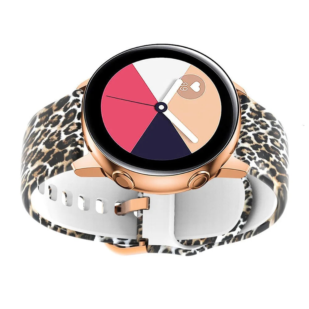 Universal 22mm Patterned Silicone Watch Band Strap for Huawei Watch 3 / 3 Pro / Samsung Amazfit Watch Etc - Leopard - 2