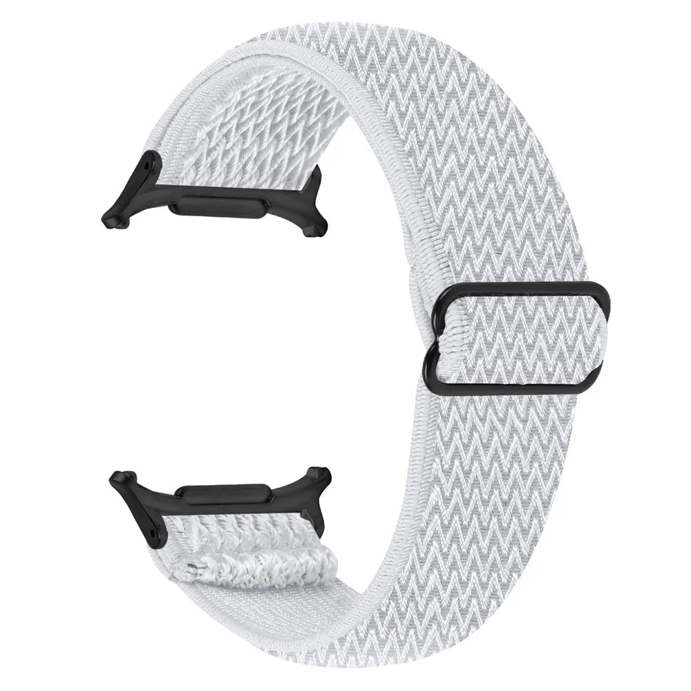 Elastic Band with Black Connector for Samsung Galaxy Watch Ultra2 47mm / Watch Ultra (2025) 47mm / Watch Ultra 47mm Adjustable Watch Strap - White - 1