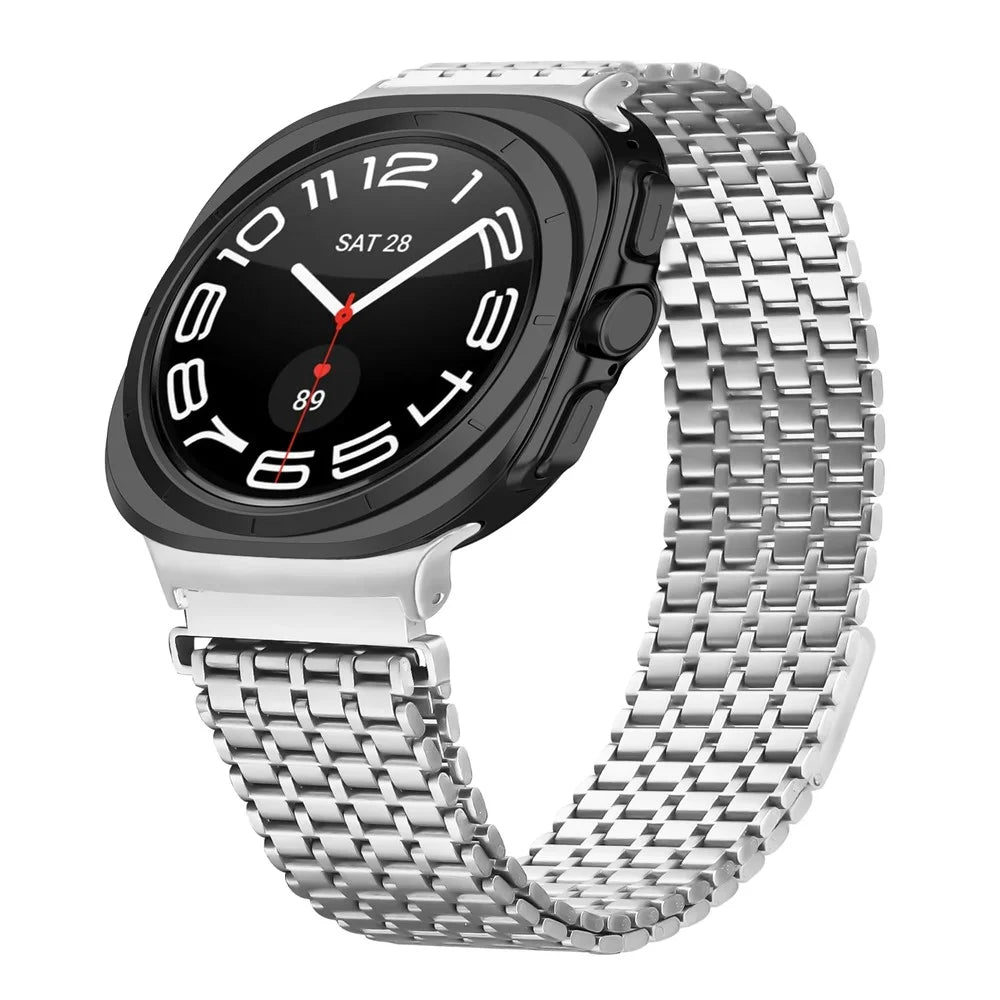 Silver Watch Band for Samsung Galaxy Watch Ultra (2025) 47mm / Ultra 47mm Magnetic Clasp Metal Watch Strap - 2
