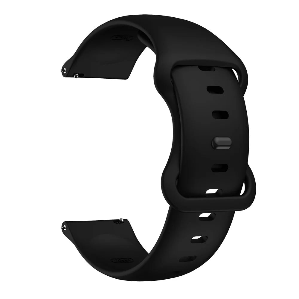 22mm Width Soft Silicone Universal Band Strap Replacement for Huawei Watch 3 / 3 Pro / Samsung Amazfit Watch Etc - Black - 1