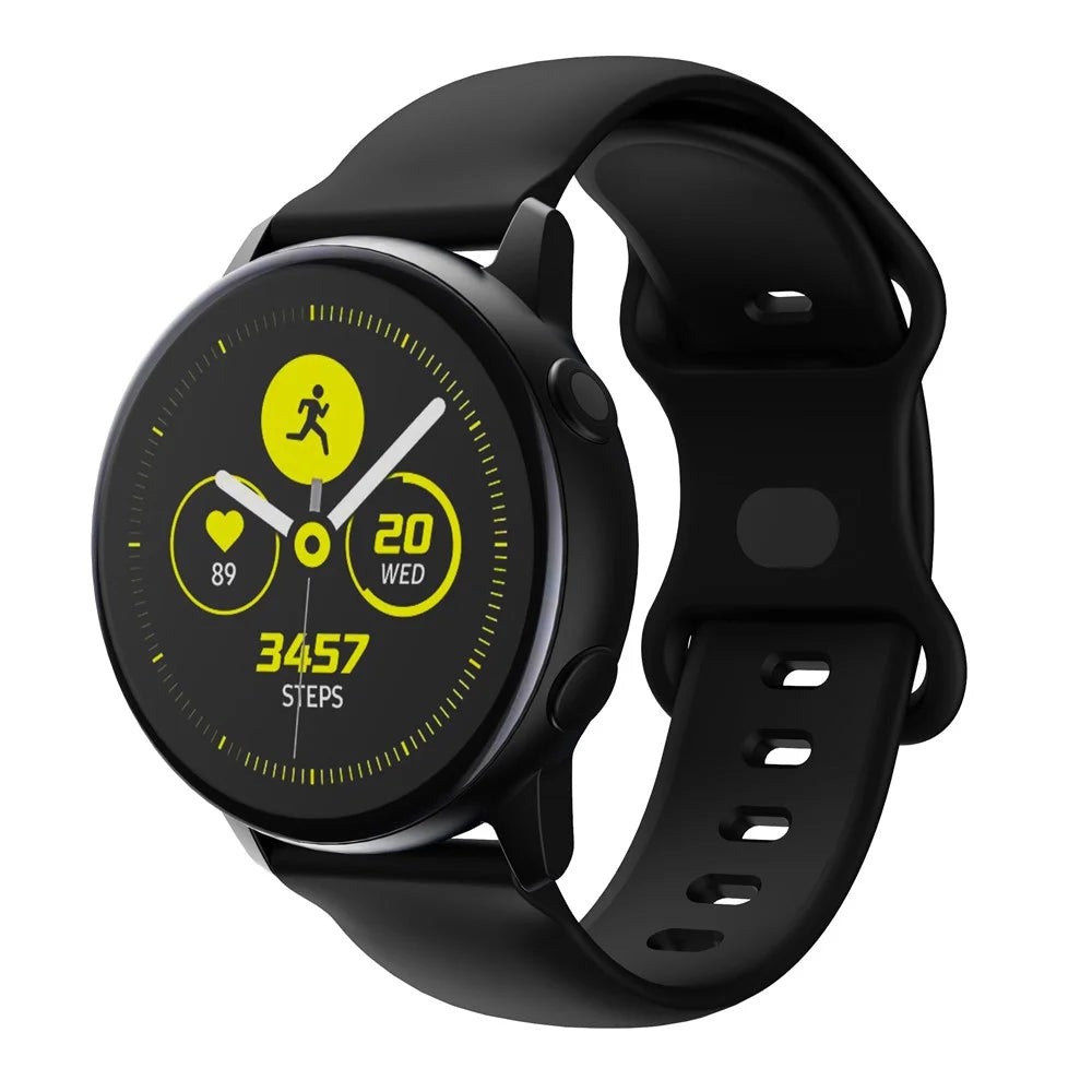 22mm Width Soft Silicone Universal Band Strap Replacement for Huawei Watch 3 / 3 Pro / Samsung Amazfit Watch Etc - Black - 2