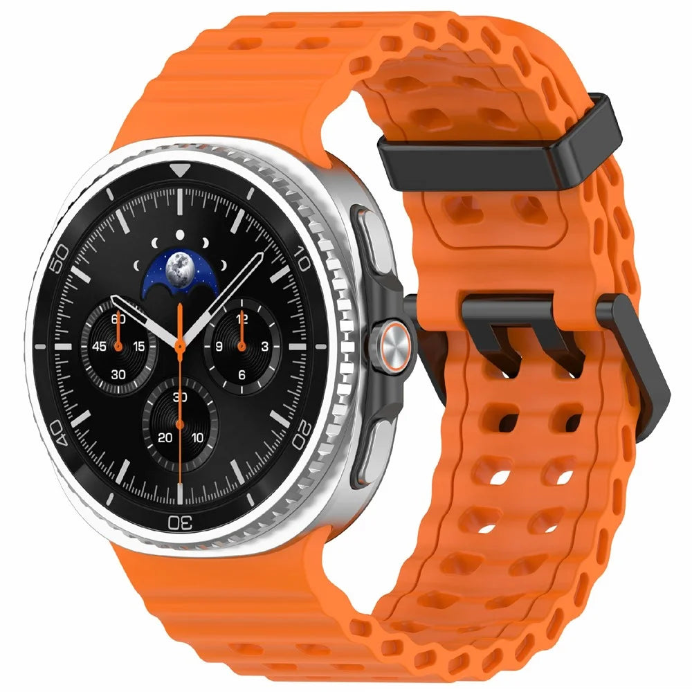 Silicone Band for Samsung Galaxy Watch8 44mm / 40mm / Watch8 Classic 46mm Solid Color Watch Strap - Orange - 2