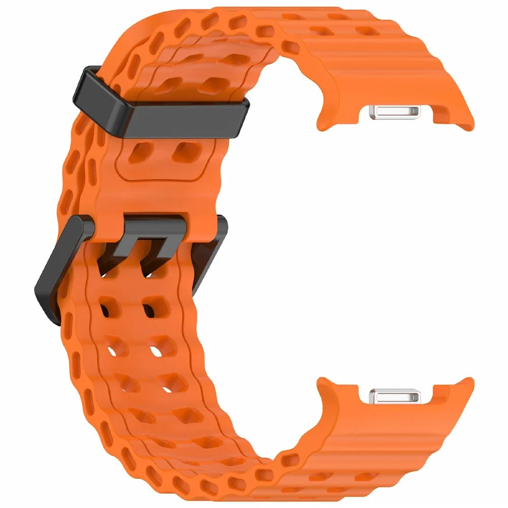 Silicone Band for Samsung Galaxy Watch8 44mm / 40mm / Watch8 Classic 46mm Solid Color Watch Strap - Orange - 3